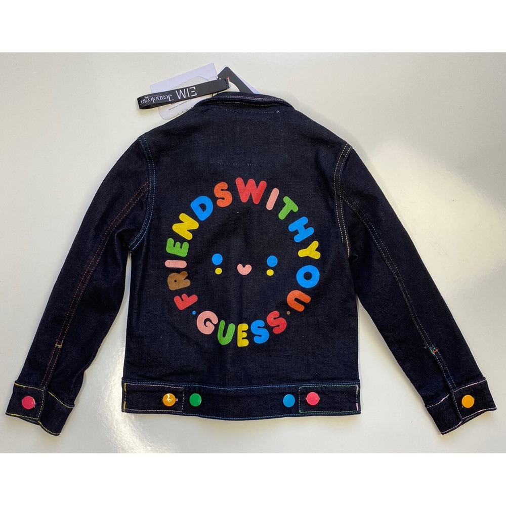 Guess x FriendsWithYou Rainbow Pride Collab / Kids Size‎ 4 Denim Jacket